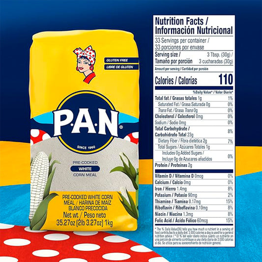 Harina PAN de Maíz Blanco Precocida 1kg | 20 Unidades
