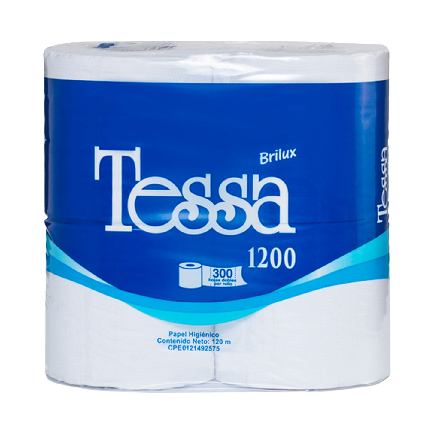 Papel Higiénico Tessa 300 Hojas x 4 Rollos Azul | 12 Unidades