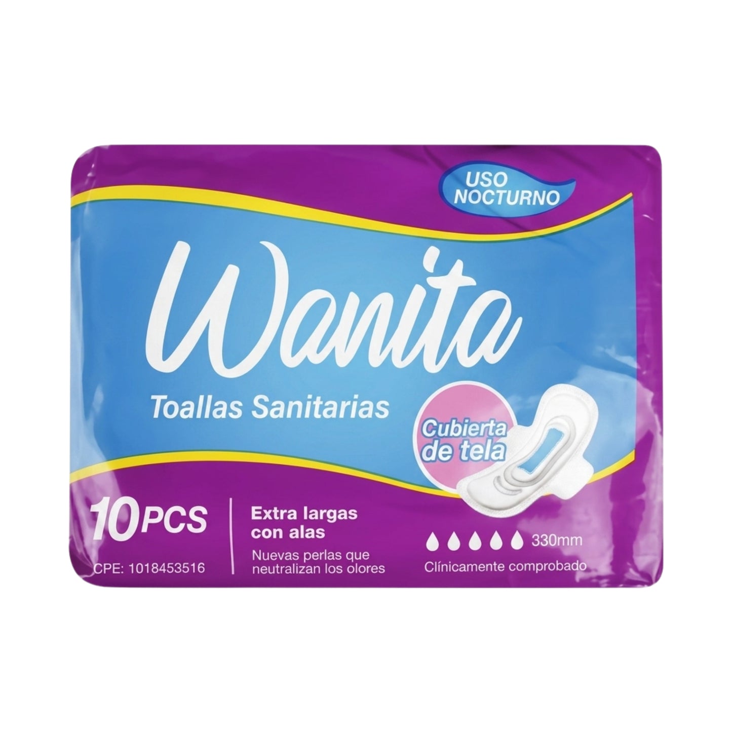 Toallas Sanitarias Nocturnas Wanita x 10pcs | 32 Unidades