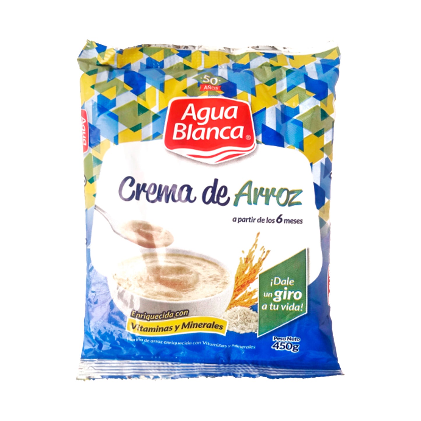 Crema de Arroz Agua Blanca 450g | 20 Unidades