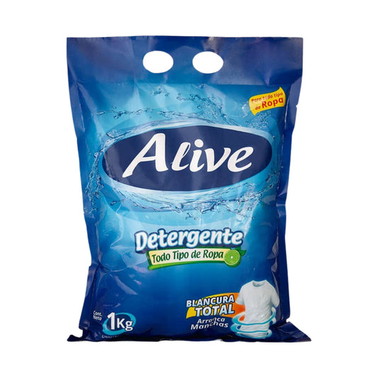 Detergente en Polvo Alive 1kg (Colores) | 12 Unidades