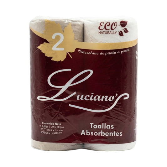 Toallín de Cocina Absorbente Luciano 2 Rollos | 12 Unidades